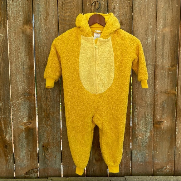 Disney Other - Disney Simba Yellow One Piece Costume Pajama Baby Kids Size 3